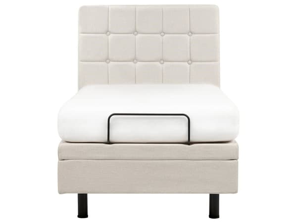 Elektrisk Seng Lys Beige Polstret 90 x 200 cm Justerbar med fjernkontroll Sengegavl Moderne Minimalistisk Soverom