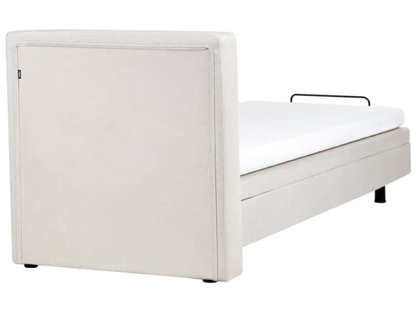 Elektrisk Seng Lys Beige Polstret 90 x 200 cm Justerbar med fjernkontroll Sengegavl Moderne Minimalistisk Soverom