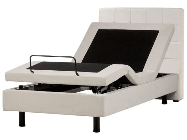 Elektrisk Seng Lys Beige Polstret 90 x 200 cm Justerbar med fjernkontroll Sengegavl Moderne Minimalistisk Soverom