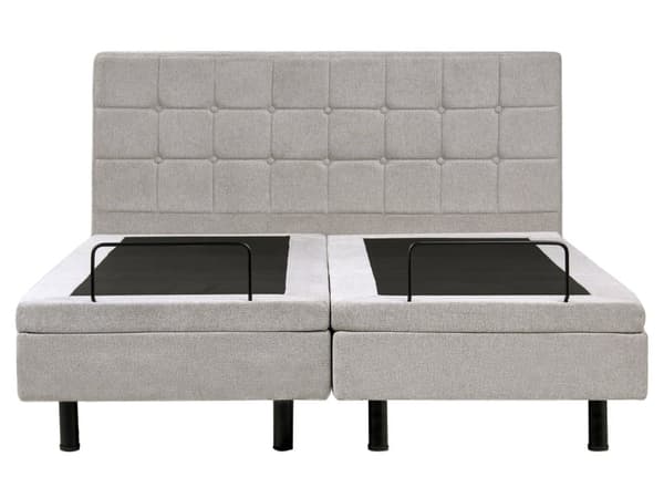 Elektrisk Seng Lys Grå Polstret 160 x 200 cm Justerbar med fjernkontroll Sengegavl Moderne Minimalistisk Soverom