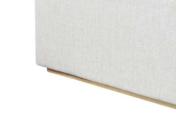 Seng med Oppbevaring Off-White Polyester Stofftrekk med Bred Sengegavl 180 x 200 cm