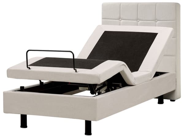 Elektrisk Seng Lys Beige Polstret 80 x 200 cm Justerbar med fjernkontroll Sengegavl Moderne Minimalistisk Soverom