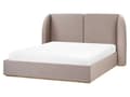Miniatyrbilde 5 av 11: Seng med Oppbevaring Taupe Polyester Stofftrekk med Bred Sengegavl 160 x 200 cm
