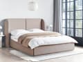 Miniatyrbilde 2 av 11: Seng med Oppbevaring Taupe Polyester Stofftrekk med Bred Sengegavl 160 x 200 cm