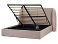 Miniatyrbilde 1 av 11: Seng med Oppbevaring Taupe Polyester Stofftrekk med Bred Sengegavl 160 x 200 cm