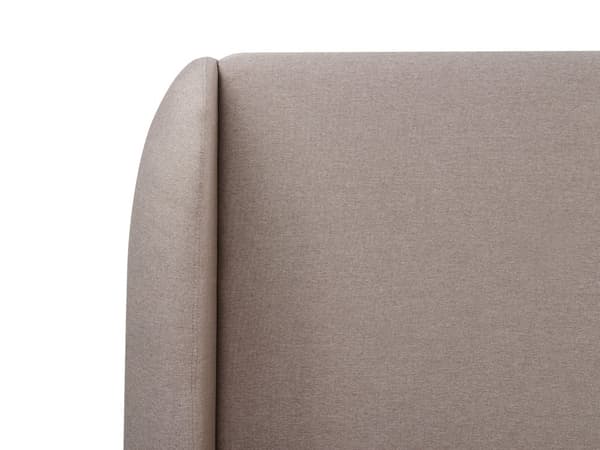 Seng med opbevaring Taupe polyesterstofbetræk med bredt hovedgærde 180 x 200 cm