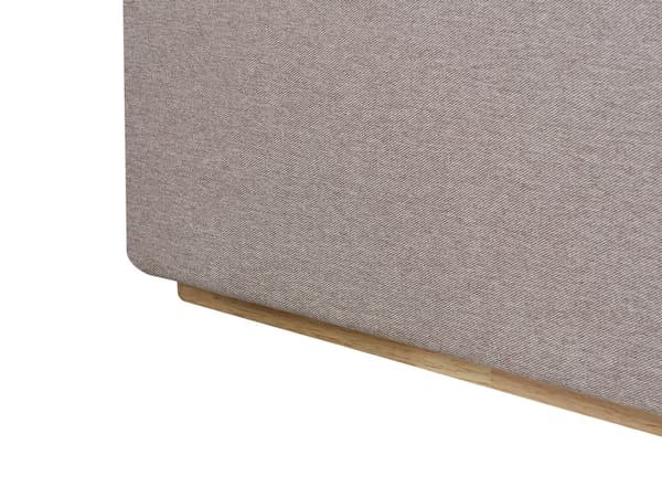 Seng med opbevaring Taupe polyesterstofbetræk med bredt hovedgærde 180 x 200 cm