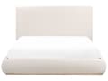 Miniatyrbillede 4 af 11: Seng Beige Polyester 160 x 200 cm Moderne To Mands Seng med Opbevaring Blød Sengegavl Dobbeltseng Lav Sengeramme Retro Design