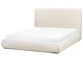 Miniatyrbillede 7 af 11: Seng Beige Polyester 160 x 200 cm Moderne To Mands Seng med Opbevaring Blød Sengegavl Dobbeltseng Lav Sengeramme Retro Design