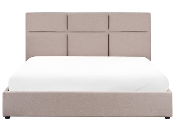 Seng Taupe Polyester 180 x 200 cm Moderne To Mands Seng med Opbevaring Blød Sengegavl Dobbeltseng Sengeramme Retro Design