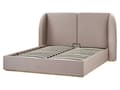 Miniatyrbillede 4 af 11: Seng med opbevaring Taupe polyesterstofbetræk med bredt hovedgærde 160 x 200 cm