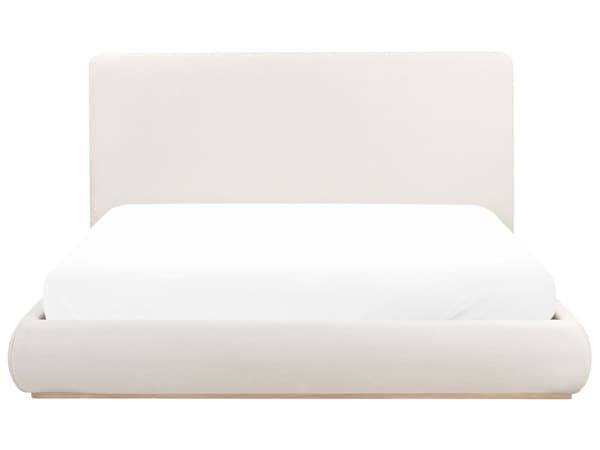 Seng Beige Polyester 180 x 200 cm Moderne To Mands Seng med Opbevaring Blød Sengegavl Dobbeltseng Lav Sengeramme Retro Design
