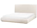 Miniatyrbillede 7 af 11: Seng Beige Polyester 180 x 200 cm Moderne To Mands Seng med Opbevaring Blød Sengegavl Dobbeltseng Lav Sengeramme Retro Design