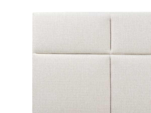Seng Off White Polyester 160 x 200 cm Moderne To Mands Seng med Opbevaring Blød Sengegavl Dobbeltseng Sengeramme Retro Design