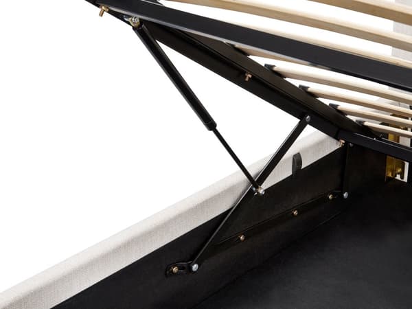 Seng Off White Polyester 160 x 200 cm Moderne To Mands Seng med Opbevaring Blød Sengegavl Dobbeltseng Sengeramme Retro Design