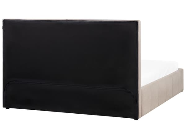 Seng Taupe Polyester 180 x 200 cm Moderne To Mands Seng med Opbevaring Blød Sengegavl Dobbeltseng Sengeramme Retro Design