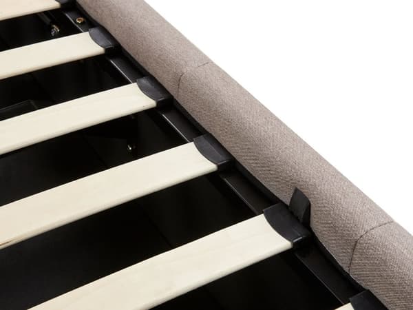 Seng Taupe Polyester 180 x 200 cm Moderne To Mands Seng med Opbevaring Blød Sengegavl Dobbeltseng Sengeramme Retro Design