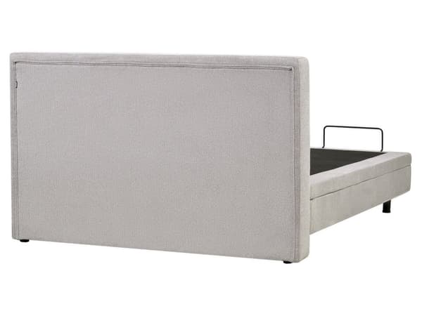 Elevationsseng Lysegrå Polyester 160 x 200 cm Elektrisk Dobbelt Justerbar Seng med Fjernbetjening Sengeramme med Gavl To Mands