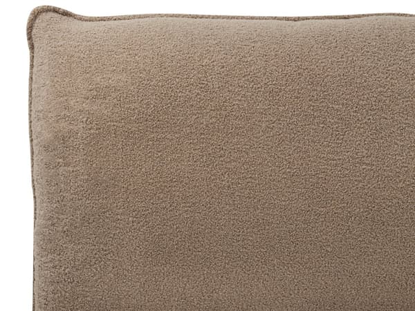 Vandseng med ramme brun polstret boucle 180 x 200 cm med tykt hovedgærde moderne design til soveværelse