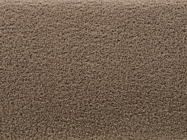 Vandseng med ramme brun polstret boucle 180 x 200 cm med tykt hovedgærde moderne design til soveværelse