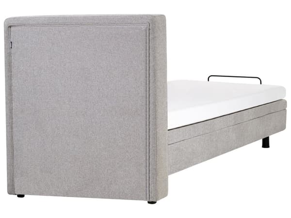 Elevationsseng Lysegrå Polstret 90 x 200 cm Enkelt Børneseng med Madras Elevation Elektrisk Justerbar Quiltet Tuftet Sengegavl Soveværelse