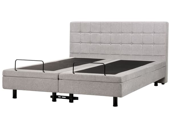 Elevationsseng Lysegrå Polstret 180 x 200 cm Bedste Dobbeltseng med Madras Elevation Elektrisk Justerbar Quiltet Tuftet Sengegavl Soveværelse
