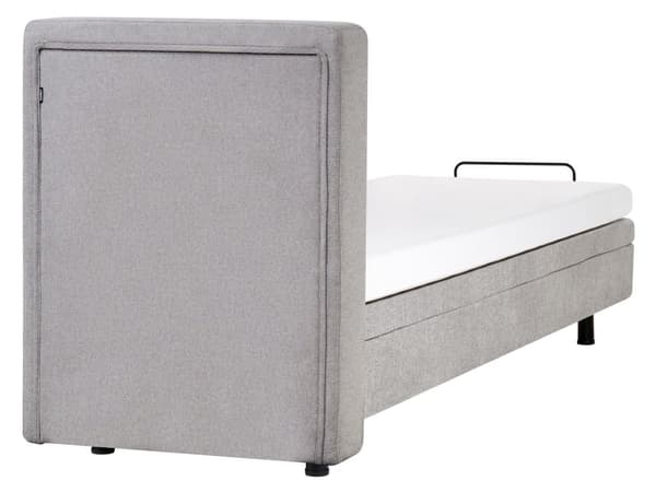 Elevationsseng Lysegrå Polstret 80 x 200 cm Bedste Enkelt Børneseng med Madras Elevation Elektrisk Justerbar Quiltet Sengegavl Soveværelse