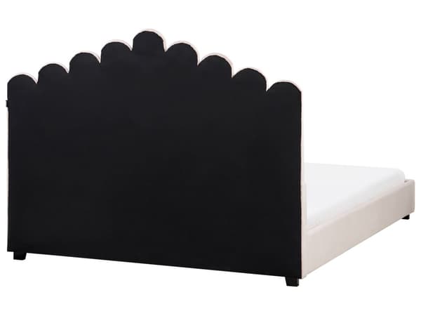Seng Lyserød Velour 160 x 200 cm Moderne To Mands Blød Sengegavl Dobbeltseng Sengeramme Moderne Design Stofseng