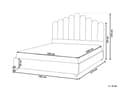 Miniatyrbillede 3 af 11: Seng Off White Velour 160 x 200 cm Moderne To Mands Blød Sengegavl Dobbeltseng Sengeramme Moderne Design Stofseng