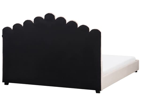 Seng Lyserød Velour 180 x 200 cm Moderne To Mands Blød Sengegavl Dobbeltseng Sengeramme Moderne Design Stofseng