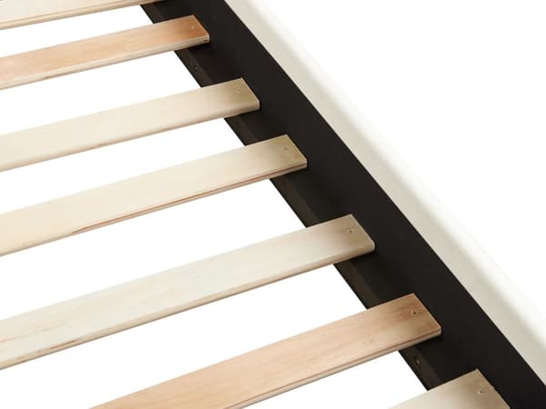 Seng Off-White Fløyel 160 x 200 cm Skallformet Sengegavl Spaltegulv