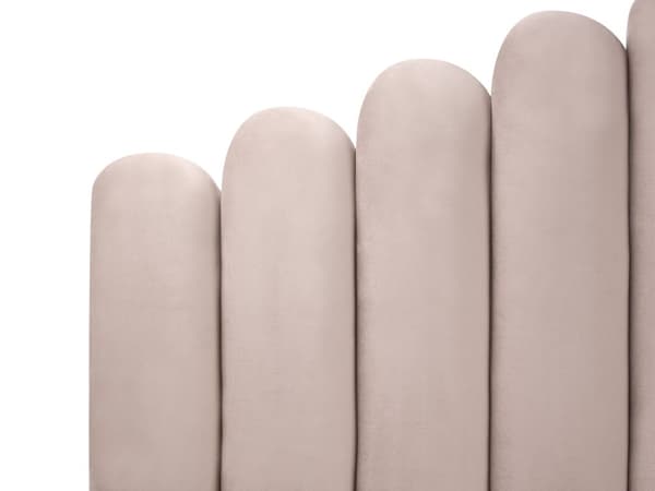 Vandseng Taupe Velour 180 x 200 cm Dekorativ Moderne To Mands Blød Sengegavl Dobbeltseng Sengeramme Vandmadras Design Stofseng