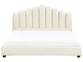 Miniatyrbillede 4 af 11: Vandseng Off White Velour 180 x 200 cm Dekorativ Moderne To Mands Blød Sengegavl Dobbeltseng Sengeramme Vandmadras Design Stofseng