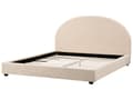 Miniatyrbillede 5 af 11: Seng Beige Boucle 180 x 200 cm Moderne To Mands Blød Sengegavl Dobbeltseng Sengeramme Plys Design Stofseng