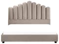 Miniatyrbillede 4 af 11: Vandseng Taupe Velour 160 x 200 cm Dekorativ Moderne To Mands Blød Sengegavl Dobbeltseng Sengeramme Vandmadras Design Stofseng