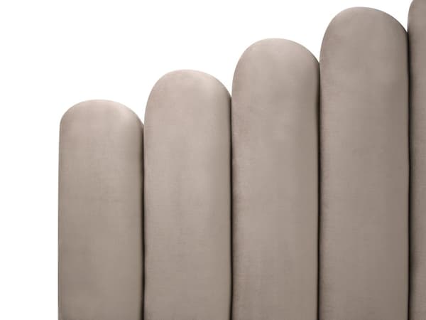 Vandseng Taupe Velour 160 x 200 cm Dekorativ Moderne To Mands Blød Sengegavl Dobbeltseng Sengeramme Vandmadras Design Stofseng