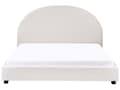 Miniatyrbillede 4 af 11: Seng Off White Polyester 160 x 200 cm Moderne To Mands Blød Sengegavl Dobbeltseng Sengeramme Blød Design Stofseng