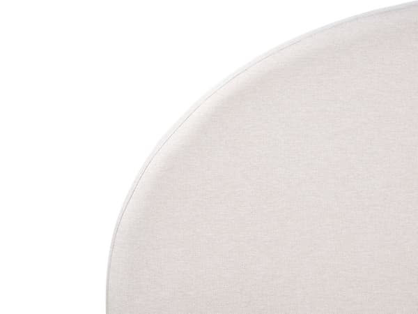 Seng Off White Polyester 160 x 200 cm Moderne To Mands Blød Sengegavl Dobbeltseng Sengeramme Blød Design Stofseng