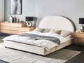 Miniatyrbillede 2 af 11: Seng Off White Polyester 160 x 200 cm Moderne To Mands Blød Sengegavl Dobbeltseng Sengeramme Blød Design Stofseng
