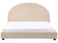 Miniatyrbillede 4 af 11: Seng Beige Boucle 160 x 200 cm Moderne To Mands Blød Sengegavl Dobbeltseng Sengeramme Plys Design Stofseng