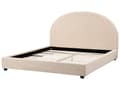 Miniatyrbillede 5 af 11: Seng Beige Boucle 160 x 200 cm Moderne To Mands Blød Sengegavl Dobbeltseng Sengeramme Plys Design Stofseng