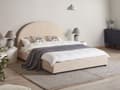Miniatyrbillede 2 af 11: Seng Beige Boucle 160 x 200 cm Moderne To Mands Blød Sengegavl Dobbeltseng Sengeramme Plys Design Stofseng