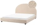 Miniatyrbillede 1 af 11: Seng Beige Boucle 160 x 200 cm Moderne To Mands Blød Sengegavl Dobbeltseng Sengeramme Plys Design Stofseng