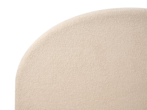 Seng Beige Boucle 140 x 200 cm Moderne Trekvart Seng Blød Sengegavl Halvandenmands 3 kvart Seng Plys Design Soveværelse