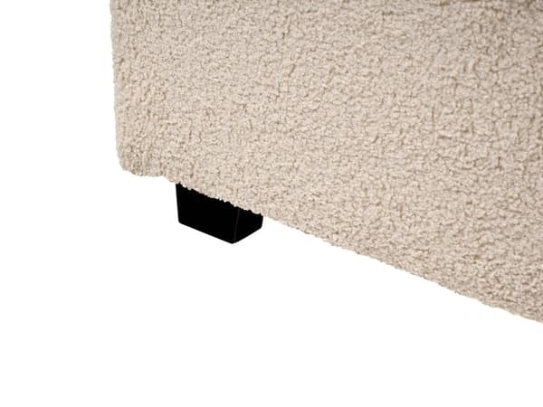 Seng Beige Boucle 140 x 200 cm Moderne Trekvart Seng Blød Sengegavl Halvandenmands 3 kvart Seng Plys Design Soveværelse