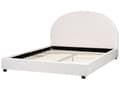 Miniatyrbilde 5 av 11: Seng Off-White Polyesterstoff 160 x 200 cm Halvrund sengegavl Minimalistisk og retro stil Soverom Dobbeltseng