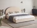 Miniatyrbilde 2 av 11: Dobbeltseng Beige Boucle Polstring 180 x 200 cm Minimalistisk Stil Retro Design
