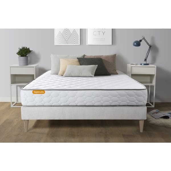 Sängram med madrass 140x190 Memo Minnesskum - 20 cm - Mycket fast - vit sängram kit