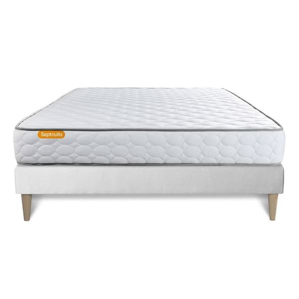 Sängram med madrass 140x190 Memo Minnesskum - 20 cm - Mycket fast - vit sängram kit