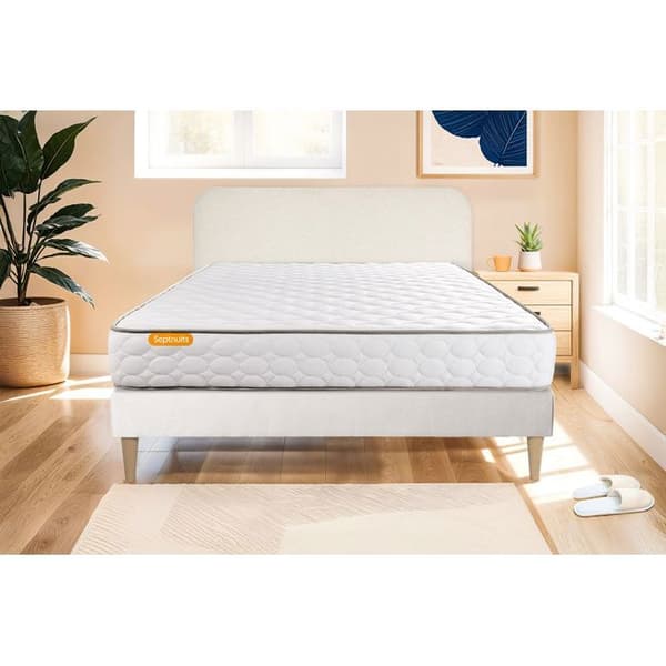 Sängram med madrass 140x190 Memo Minnesskum - 20 cm - Mycket fast - vit sängram kit